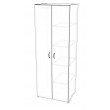 Wardrobe double door with half hanging space and half shelves